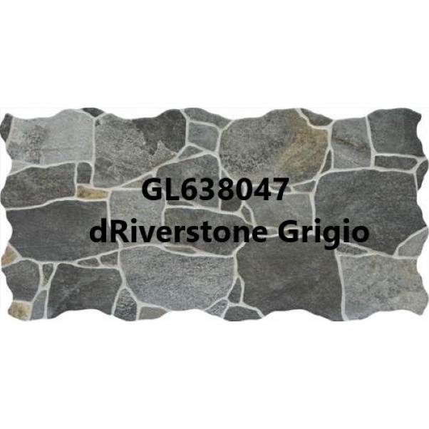 Roman Interlock Keramik Dinding GL638047 dRiverstone Grigio 60x30 Kw 2