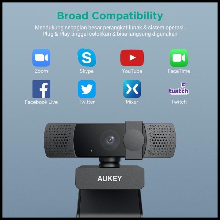 Aukey Webcam Pc-Lm7 Overview Full Hd Video 1080P - 500906