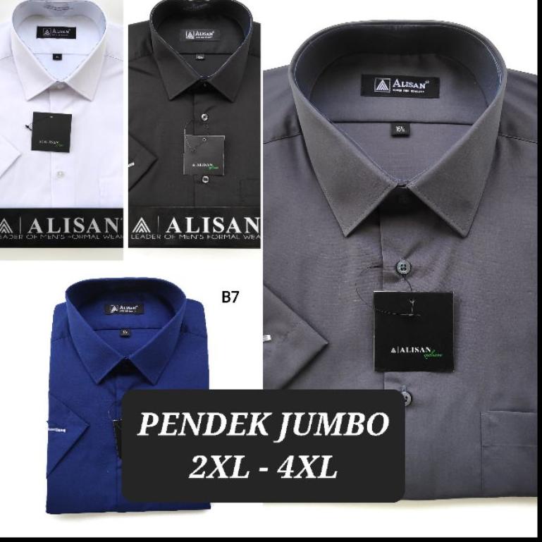 STOK TERBATAS KEMEJA ALISAN LENGAN PENDEK JUMBO BIG SIZE
