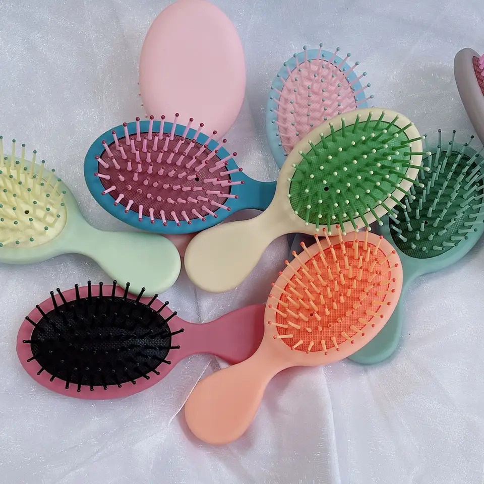 Sisir Gagang Anak Bahan Silikon Bentuk Oval Anti Kusut