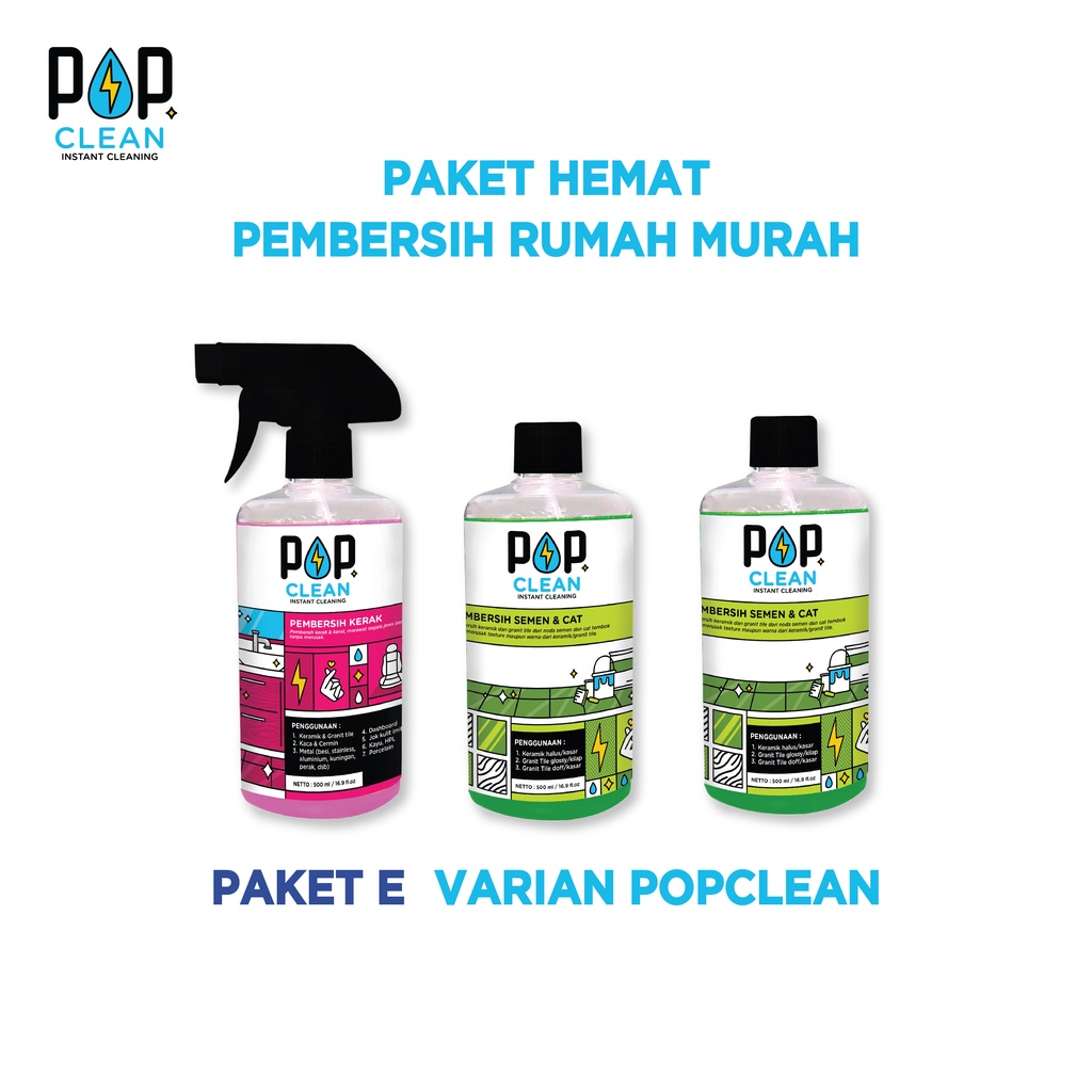 PAKET MURAH PEMBERSIH RUMAH AMPUH 2 BOTOL PEMBERSIH SEMEN DAN 1 BOTOL PEMBERSIH KERAK