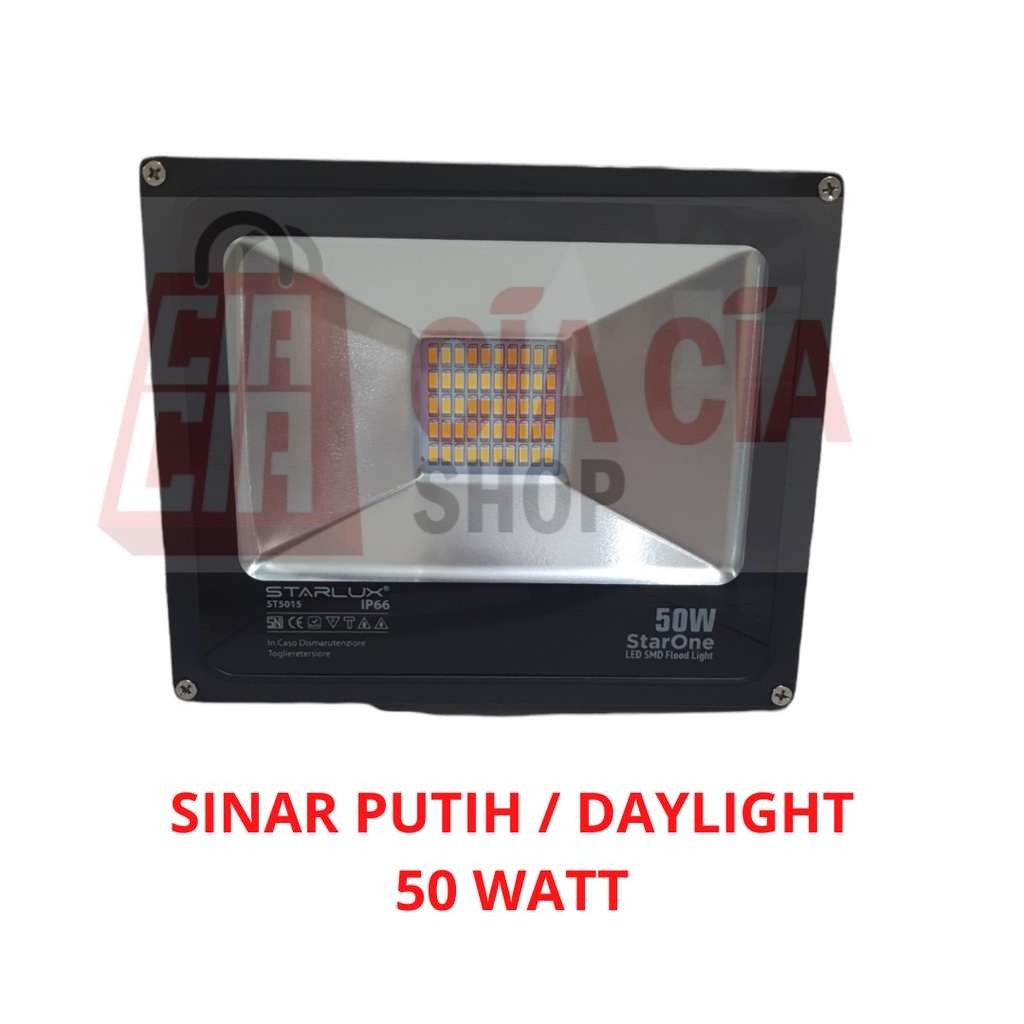 Starlux Lampu Tembak LED 50W Putih Kuning Flood Light Daylight Warmwhite Lampu Sorot 50 Watt