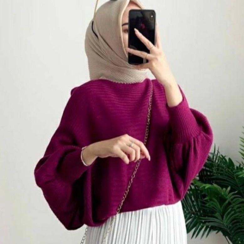 TERBAIK prily betwing blouse/baju wanita premium/rajut blouse outerwear