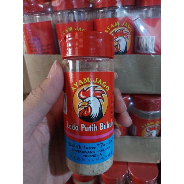 

Lada Putih Bubuk 70g Ayam Jago Singkawang
