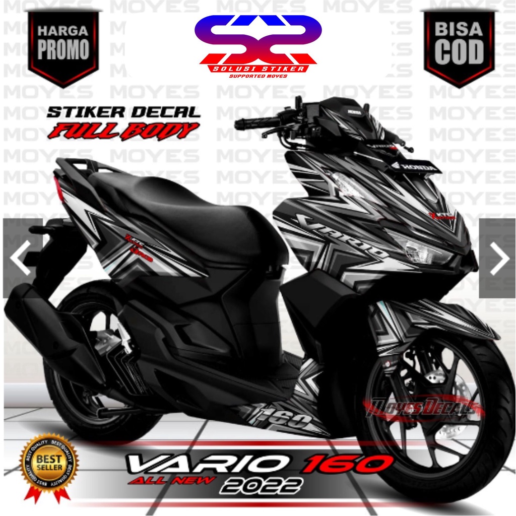 Terbaru Stiker Decal All New Vario 160 2022 MotifAbstrak Putih FullBody