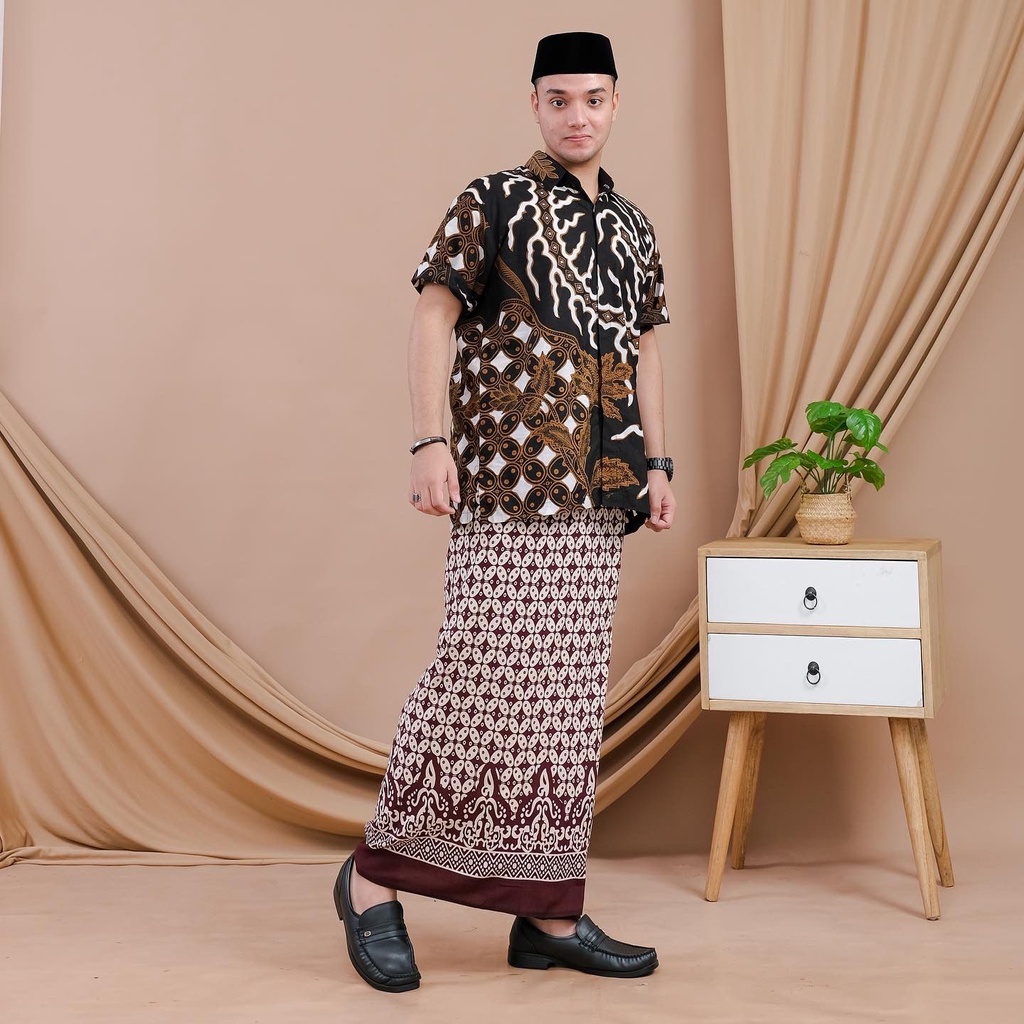 Sarung Goyor Batik Babagaf Motif Kawung Rayon Super Premium Santri Pria Dewasa