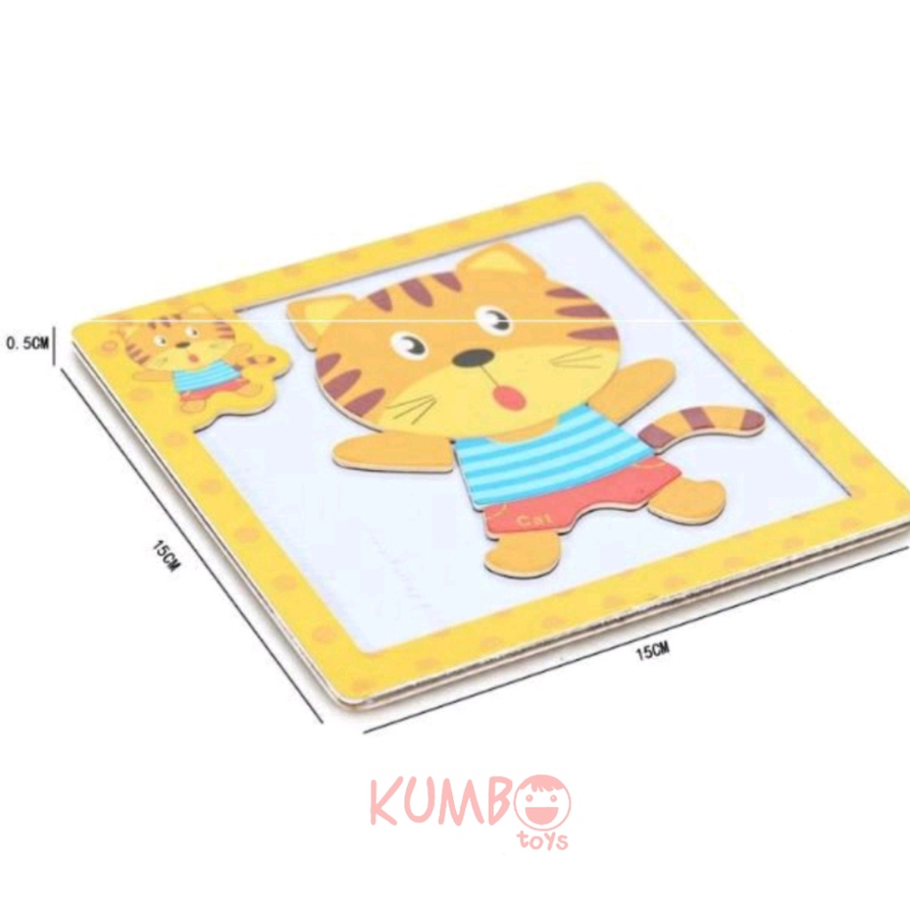 Mainan Edukasi Anak Puzzle Magnet Kayu Hewan Kendaraan Jigsaw Wooden