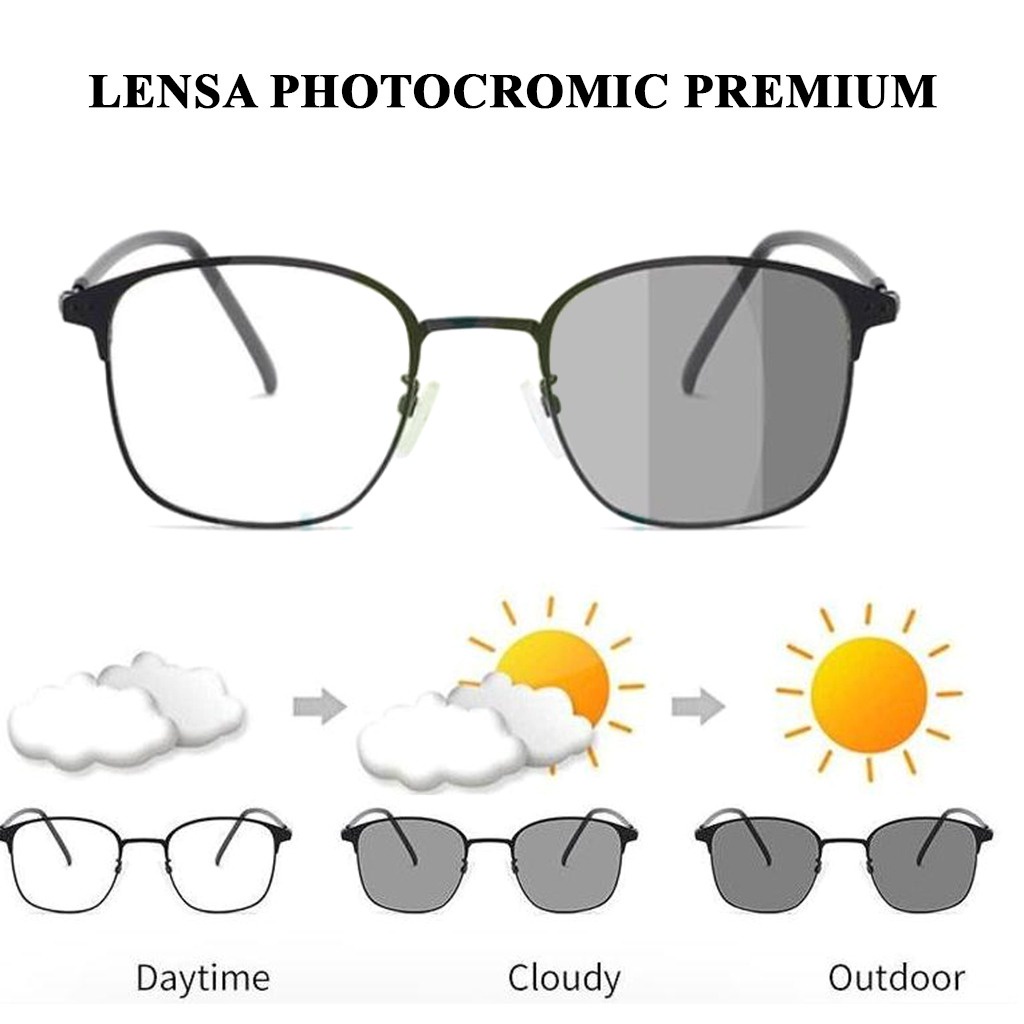 (COD) Kacamata Photocromic Korea Anti Radiasi 2 In 1 Cromic Glassess Eyewear Unisex MALL SHOPPING