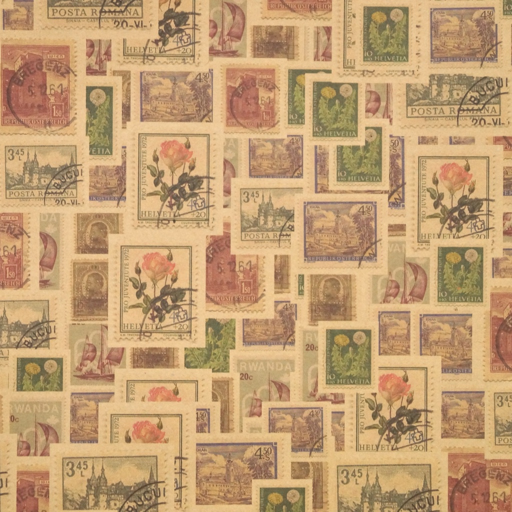 

Craft Wrapping Paper | Travel Stamps (Kertas Kado)