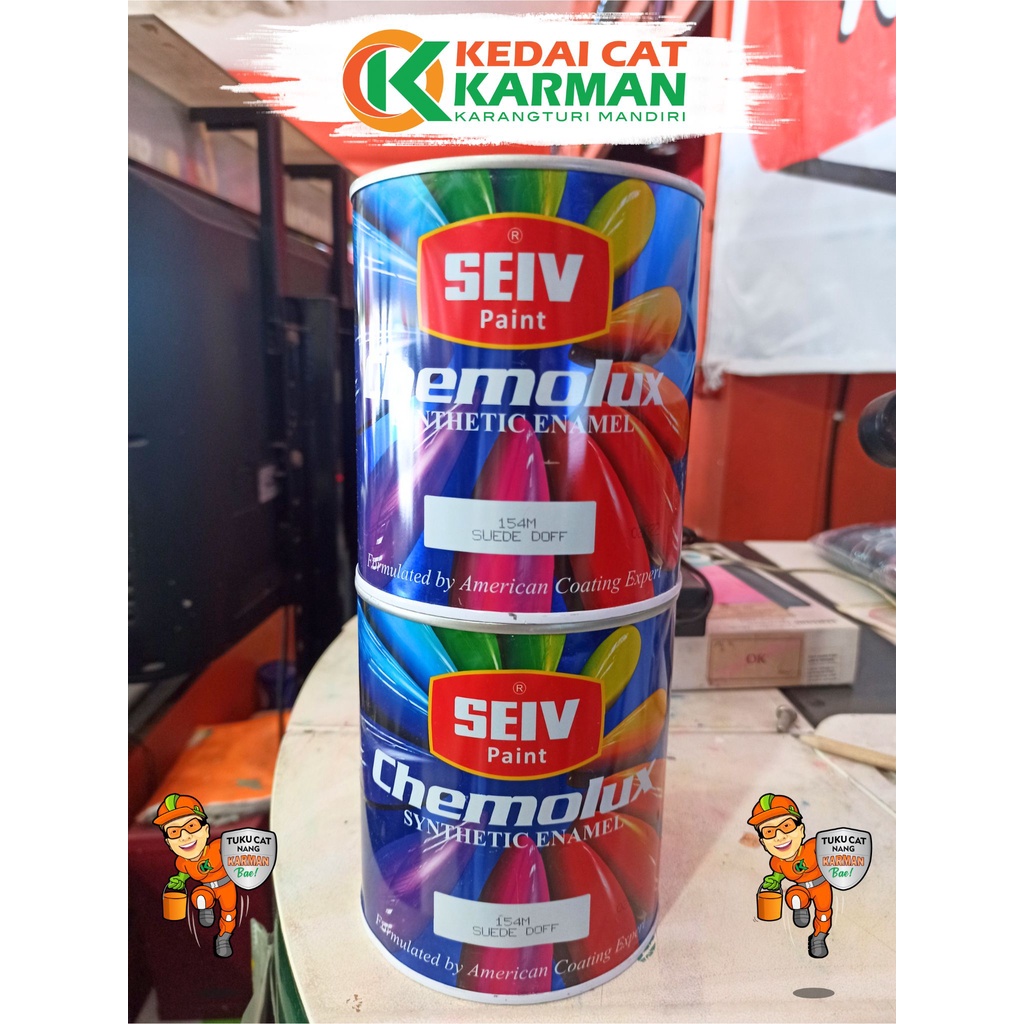 SEIV CHEMOLUX SYNTHETIC ENAMEL 1 KG - CAT BESI KAYU CAT PUTIH DOFF WHITE DOFF