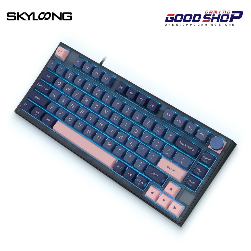 SKYLOONG GK75 HOTSWAP GLACIER OPTICAL BLUE PINK PBT