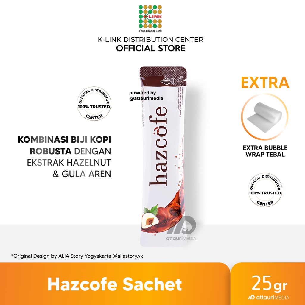 

Hazcoffe Coffe Hazelnut 1 Sachet - Original by Distributor Center K-LINK Indonesia