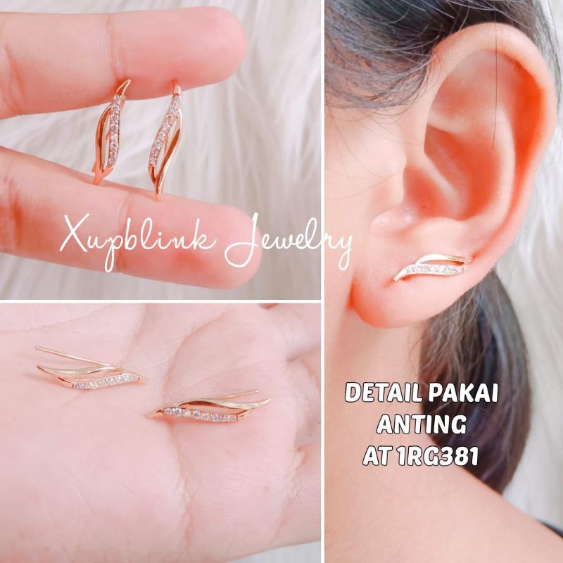 Anting Giwang Titanium Daun Terbaru Bisa Dipakai Harian