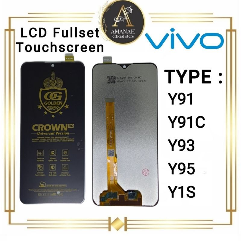 LCD TOUCHSCREEN VIVO Y91 / Y93 / Y95 / Y91C / Y1S FULLSET CROWN 3.0 ORIGINAL LAYAR HP TANAM