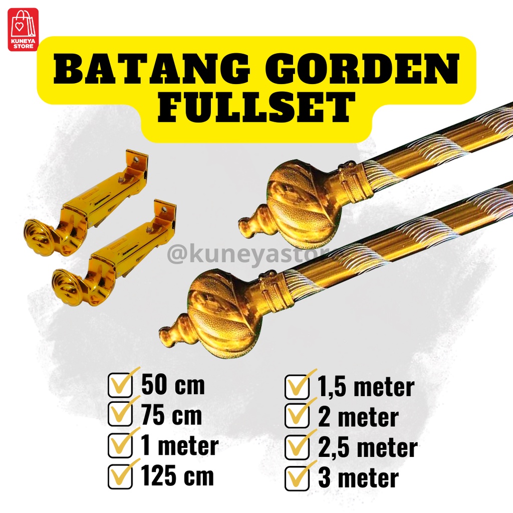 besi gorden  rolet gorden besi gorden 2 meter batang gorden 2 meter  tirai jendela tirai pintu tirai