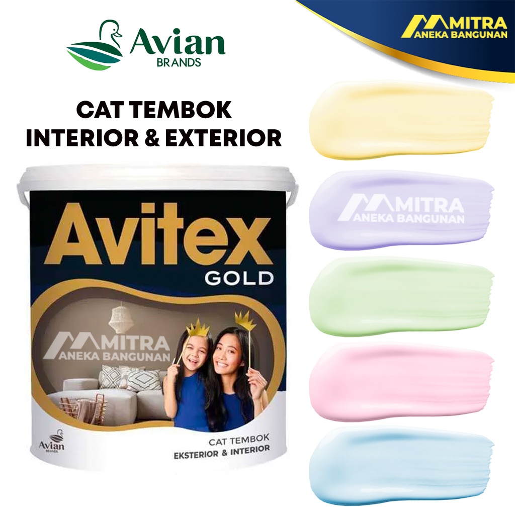 CAT TEMBOK AVITEX GOLD 5 KG / AVIAN EKSTERIOR INTERIOR / BIRU PINK UNGU HIJAU