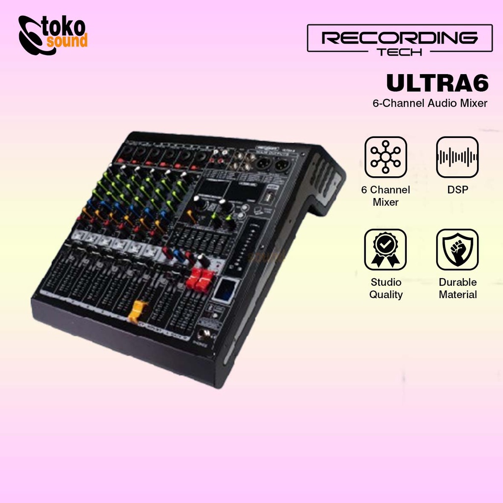 Recording Tech ULTRA-6 Audio Mixer 6 Channel