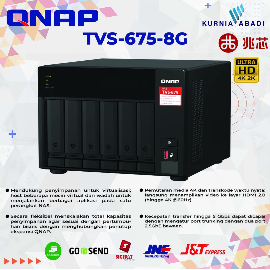 QNAP TVS-675 RAM 6-Bay Server External Storage Cloud NAS