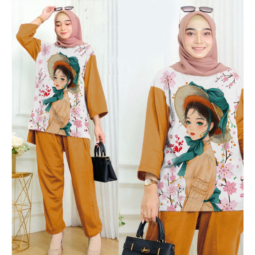 VF - ONESET ATASAN CELANA OVERSIZE WANITA SAKURA