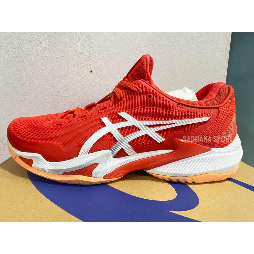 CUCI GUDANG Sepatu Tenis ASICS Court FF 3 Novak Men Fiery Red/White
