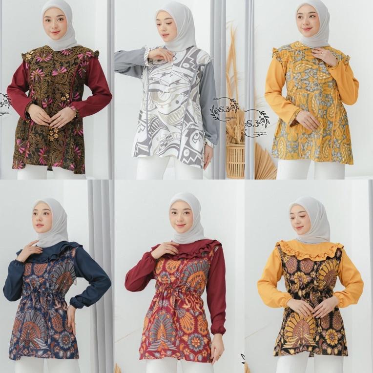 TOP PRODUCT B88 Atasan Batik Dolby Dolbi Dobby Doby Tenun Sutra Tulis Halus Katun ATBM Baron ,Saromb