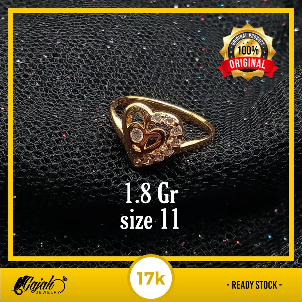 Cincin Emas 17K - 1.8 Gr Kadar 750 - 4439