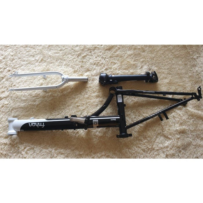 Frame Fork plus Handlepost Fnhon Storm V Brake 20 22 inch HITAM PUTIH