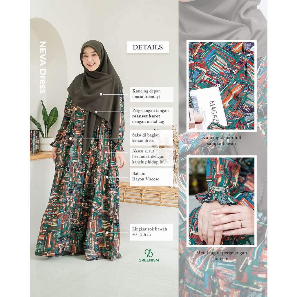 Greenism Gamis Neva Quality Premium Syar'i Dress