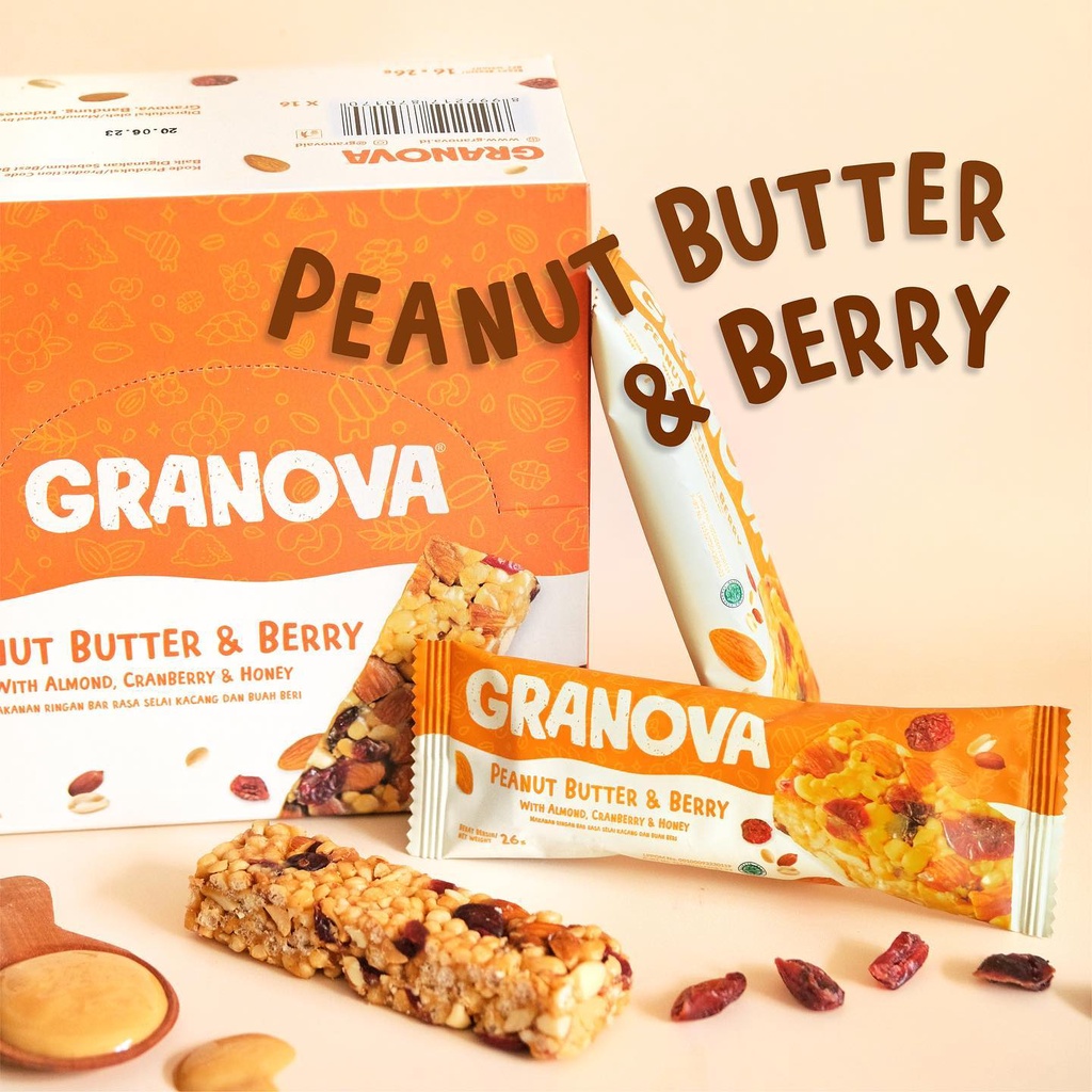 Granola Bar Peanut Butter &amp; Berry by Granova - Snack Anak, Healthy Snack, Halal