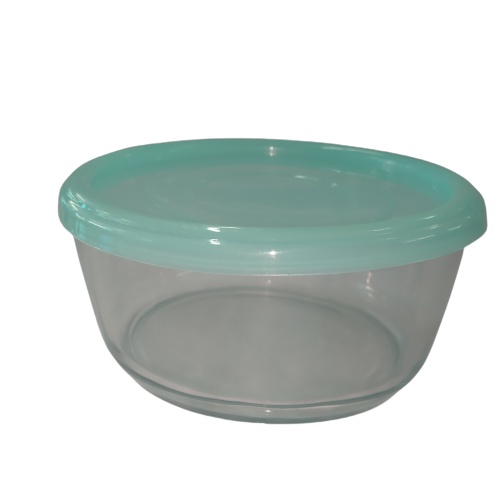 [2 pcs] Mangkok Kaca Bening Tutup Warna | Mangkok Kaca Besar Bening Tutup Warna | Mangkok Kaca HGP 1