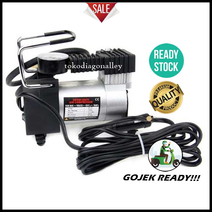 Pompa Ban Mobil Elektrik Mini Heavy Duty Air Compressor DC 12V 150 PSI