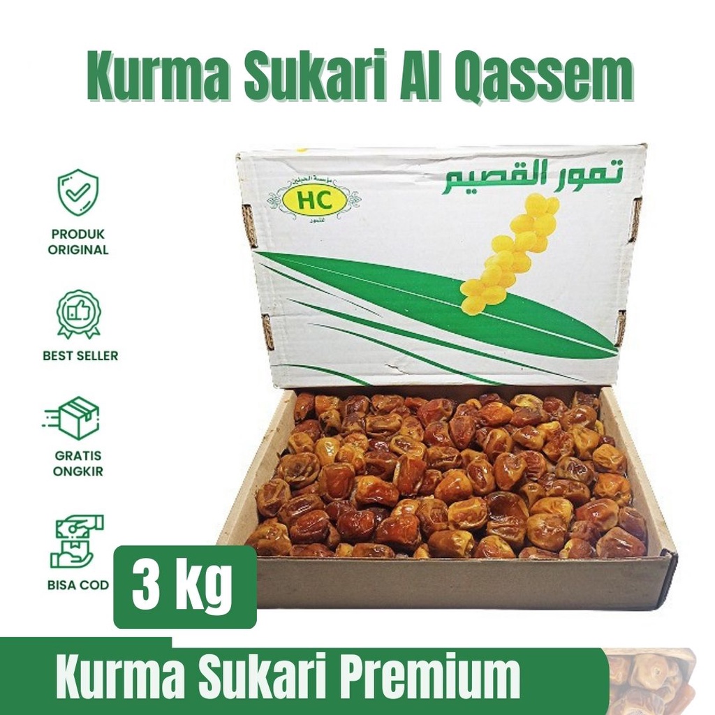 Kurma Sukari 3kg - Kurma Sukari Premium - Sukari 3 kg