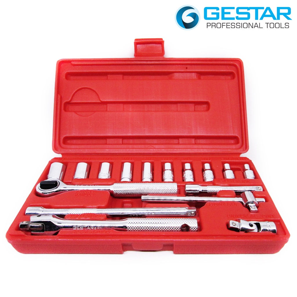 GESTAR/CROSSMAN-Set Kunci Shock 1/4” Drive Socket Set 16Pc SAE (12 Point) 299-042