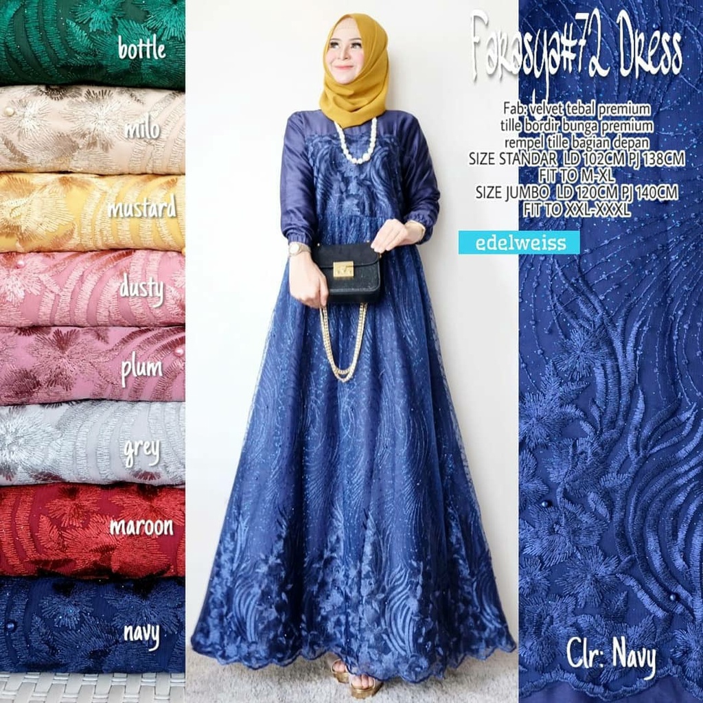 Gamis Farasya #72 Bruklat Tile Mutiara Gaun Pest Resepsi Akad Pernikahan Warna Putih Bahan Velvet Tebal Premium Dress Muslim Jumbo Wanita xxxl Ld 130cm Gamis Lebaran Anak Perempuan Remaja Muslimah Terbaru Dress Brukat Wedding Dress Outfit Bridesmaid