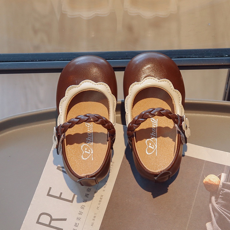 A758 NEW Sepatu flat bayi dan anak perempuan motif renda kepang