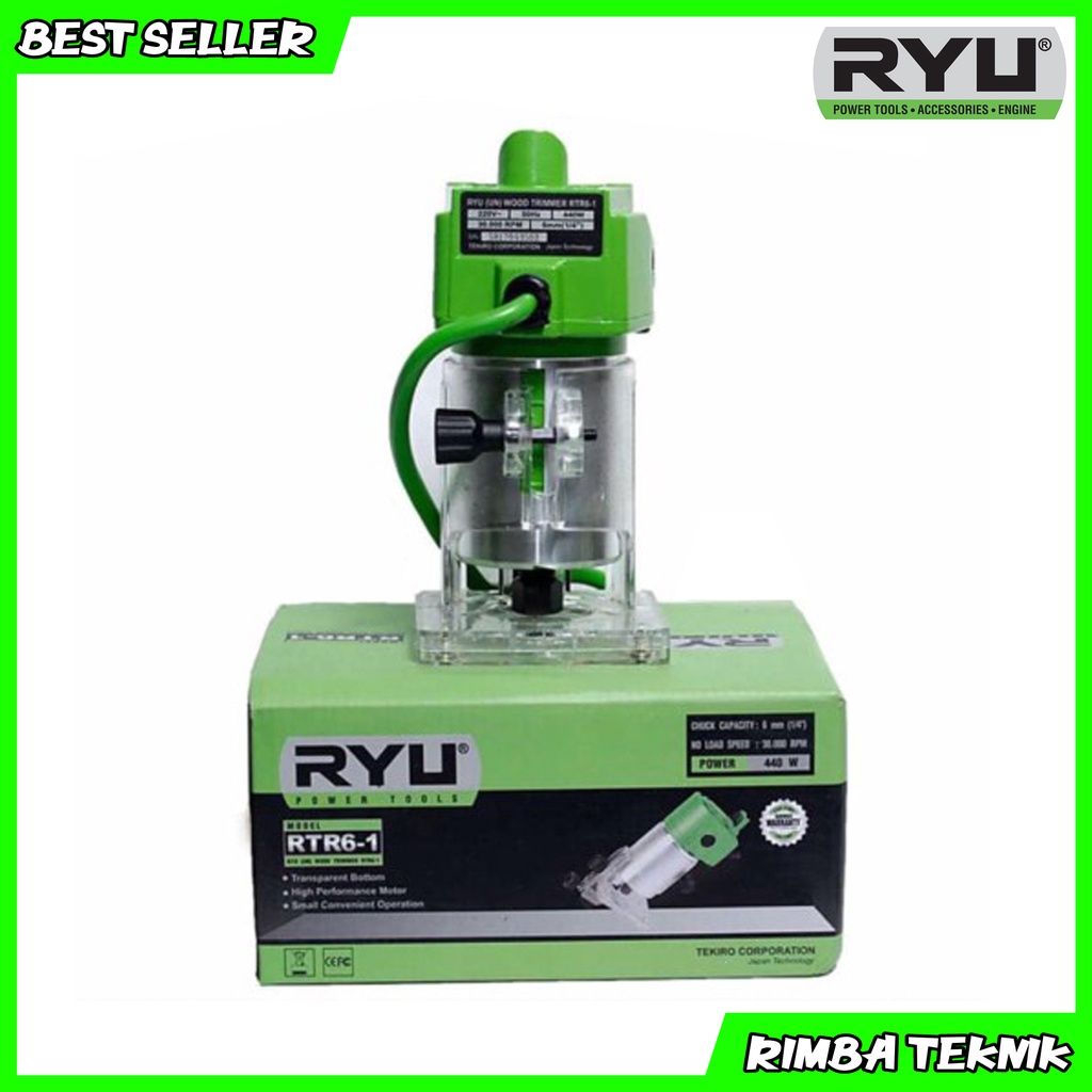 RYU RTR6-1 Wood Trimmer Mesin Profil Kayu Mesin Router List kayu 6mm No Mata