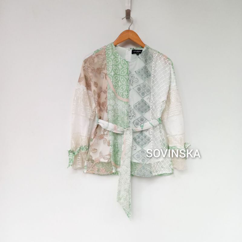 Blouse Batik B 65 Brokat, Atasan Wanita, Batik Modern, Kondangan