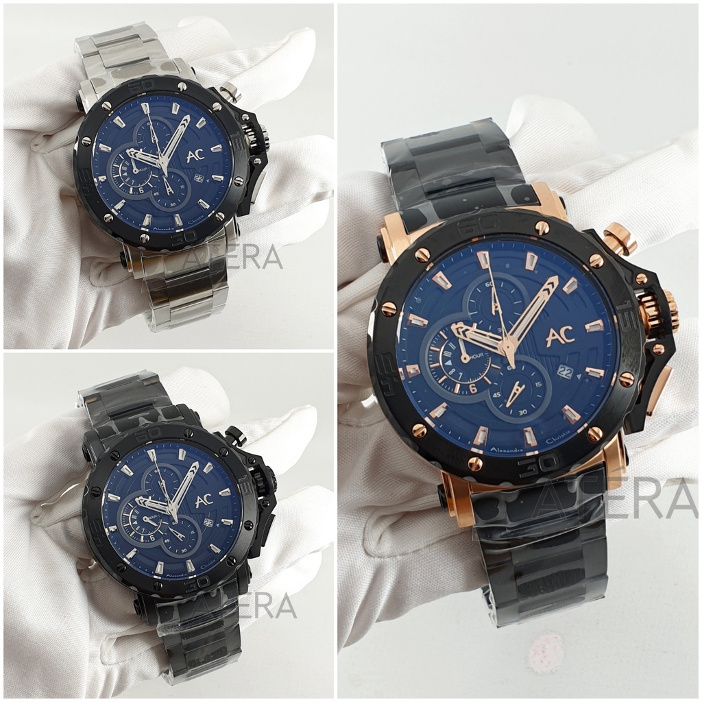 ALEXANDRE CHRISTIE AC 9205 BCB PRIA ORIGINAL /JAM TANGAN ALEXANDER AC9205 BC RANTAI STEEL ROSEGOLD B