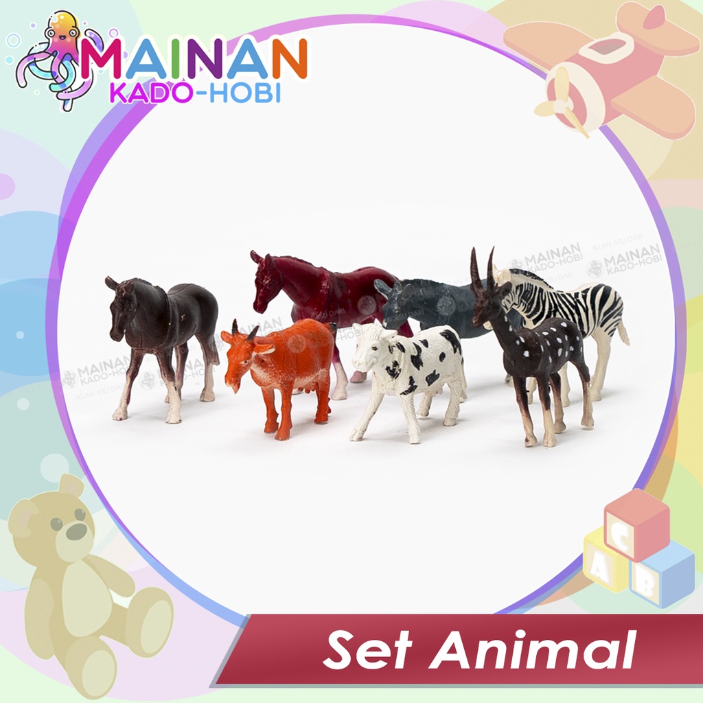 KADO MAINAN ANAK LAKI SET MINIATUR FIGUR ZOO ANIMAL HEWAN HUTAN