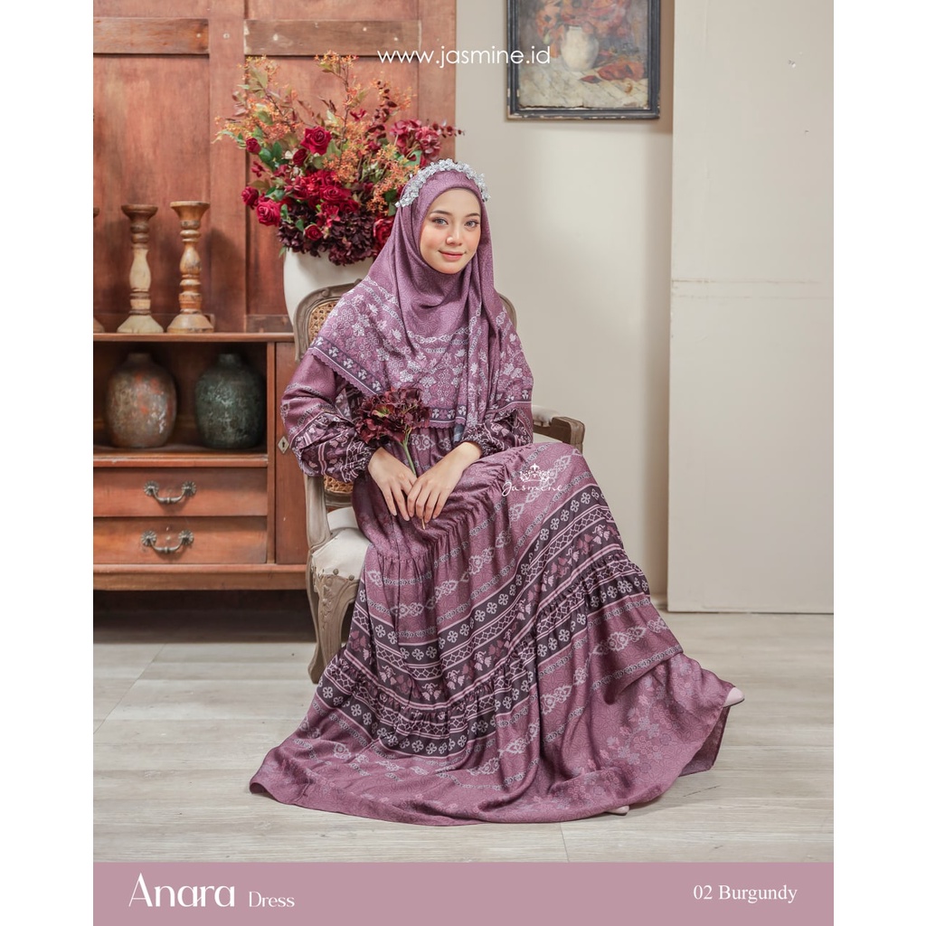 JASMINE NEW ANARA DRESS LIDIAHADIWINOTO - dress terbaru pattern exclusive bahan Floral Premium Silk 