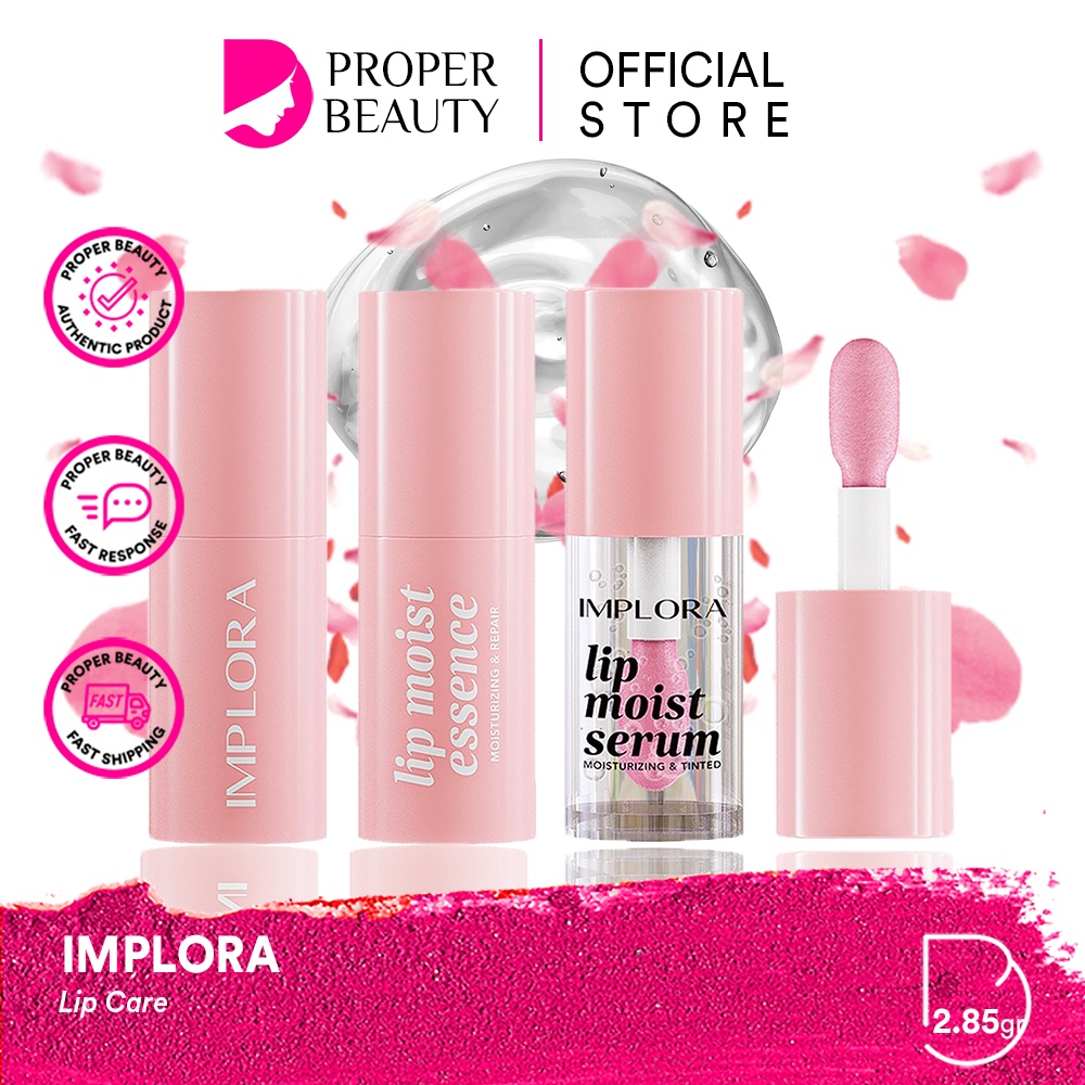 IMPLORA Lip Care Indonesia / Perawatan Bibir / Moist Serum Tinted Essence Repair / Light Smooth Infused Color / Melembabkan Lembab Kering Pecah Hitam Moisturizer Nutrisi / Lipstick Lipstik Primer Balm Stain Mask Cream Scrub Skincare Lips Treatment Series