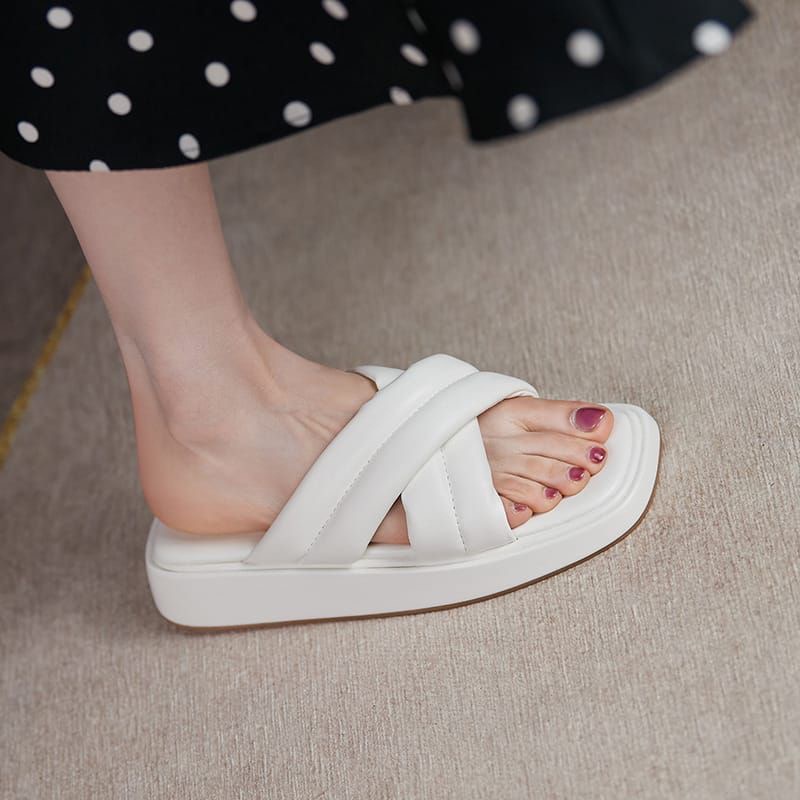 Platform Sandal slop wanita sole tinggi empuk kasual kekinian AM 01