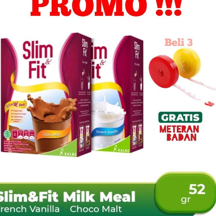 

✹ Susu Slim & Fit Milk 6x52gr Vanila atau Coklat/ Slim Fit Susu Kalbe/ Slimfit susu diet / Slim Fit Coklat Vanila / slim&fit susu Kalbe ➾