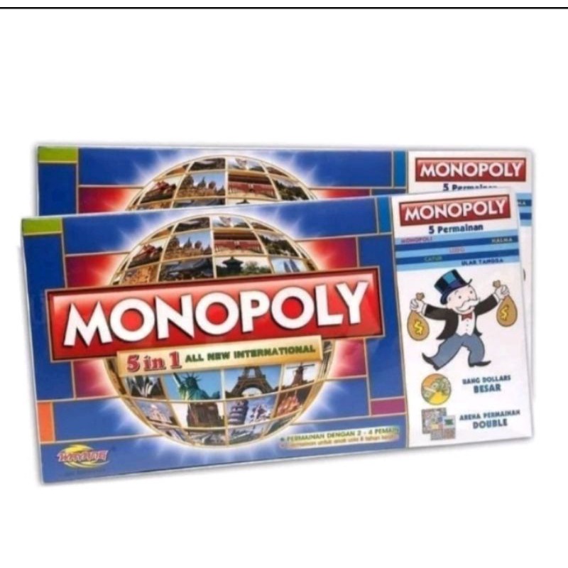 Mainan Keluarga Monopoli Internasional 5 in 1