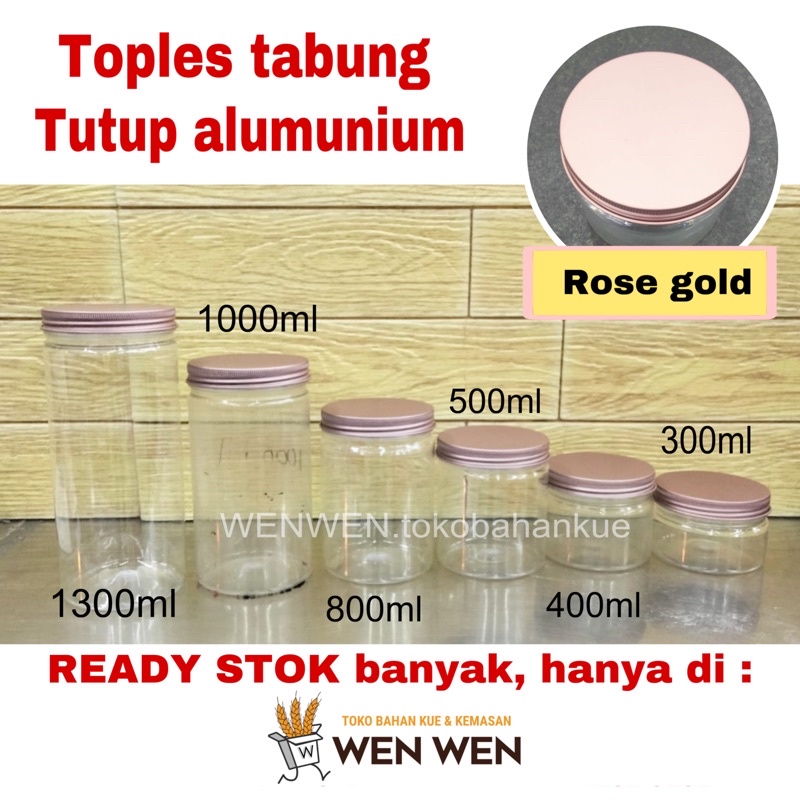 Toples tabung tutup alumunium Rose Gold