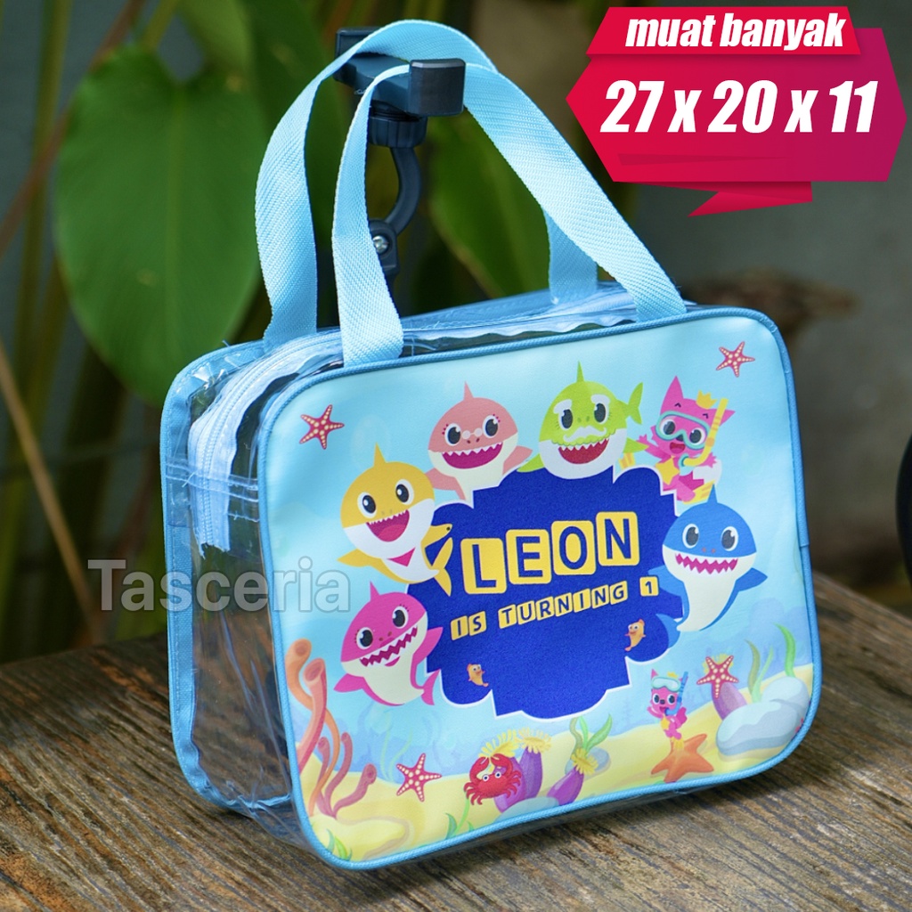 Tas Souvenir Mika Ulang Tahun Anak Baby Shark / Tas ulang tahun mika custom  / Tas ultah mika custom