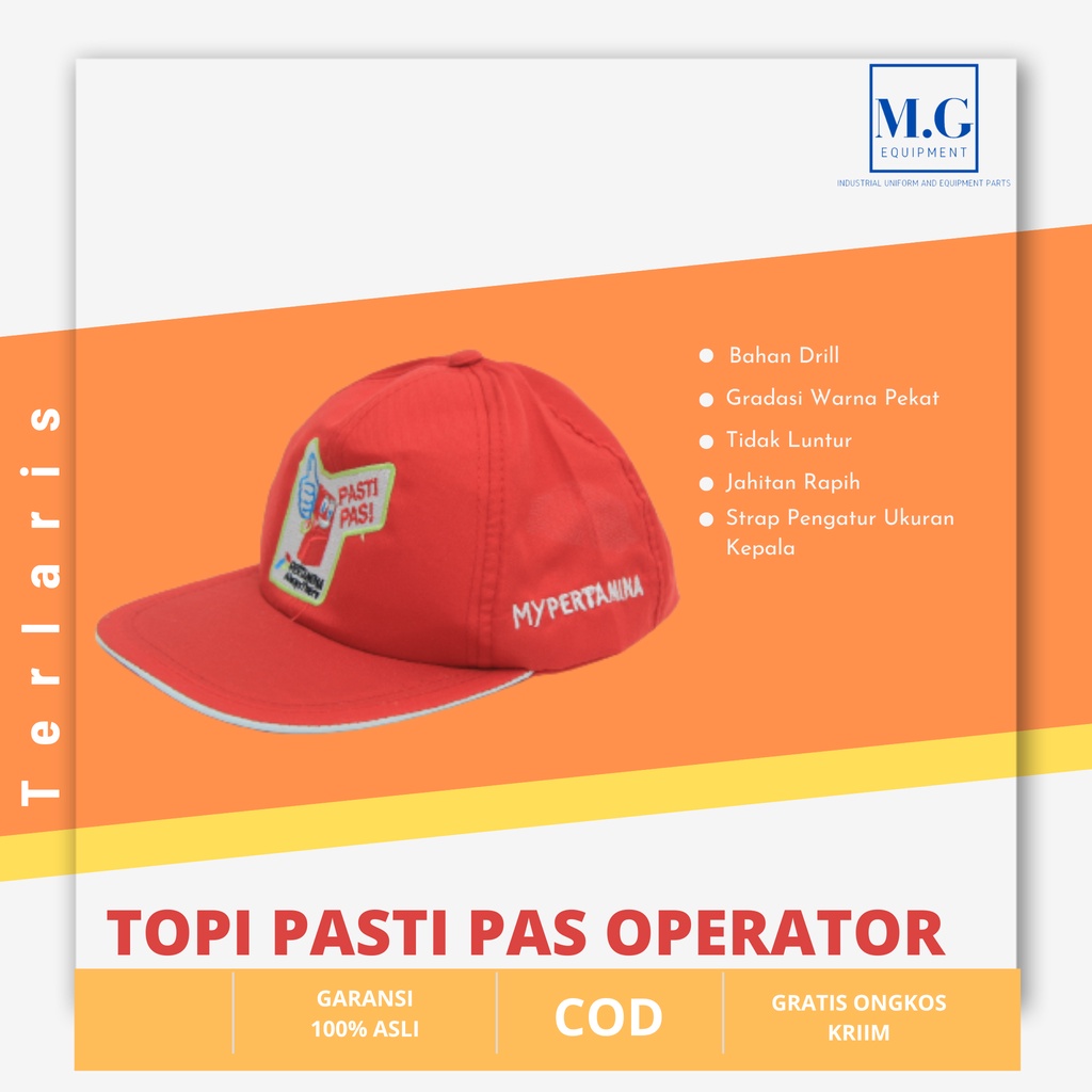 Topi Operator pertamina pasti pas,pasti prima,lpg, spbe