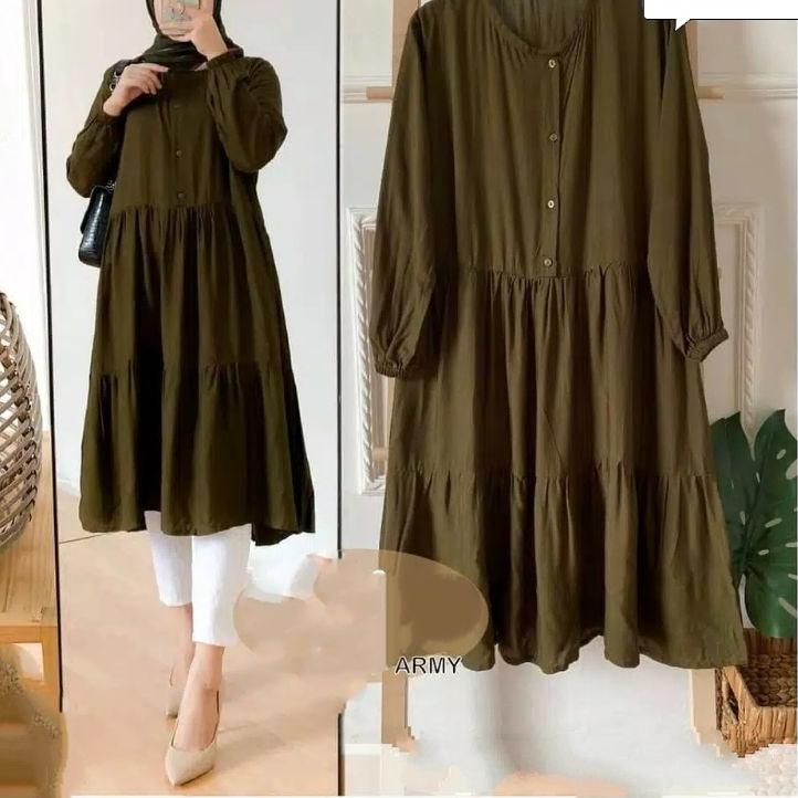 WIZA TUNIK/TUNIK JUMBO/LD102&120/TUNIK KERUT KELILING/TUNIK SUSUN/TUNIK WANITA/TUNIK MUSLIM/MIDI DRE