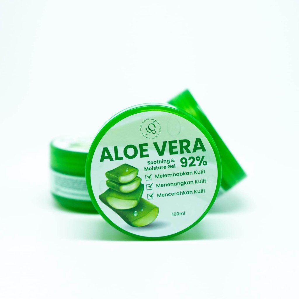 YOUNG &amp; GLOW ALOE VERA SOOTHING AND MOISTURE GEL 92% Original BPOM - YnG / Y&amp;G / Y &amp; G Aloevera Gel