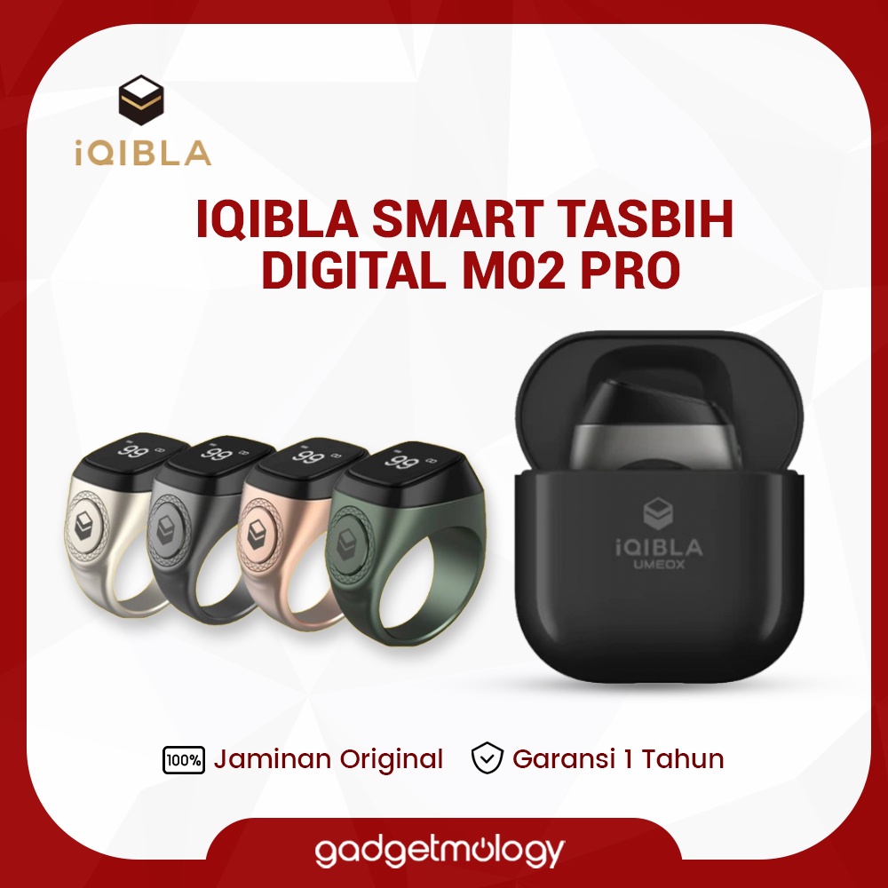 iQibla Zikr Ring Alloy Pro Smart Cincin Tasbih Digital Premium M02 PRO Zikr1 With Dock Charging Case Display OLED Original